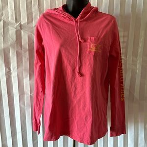 Vineyard Vines Girls Pink Pullover Hoodie Size Small Sweatshirt Logo Casual